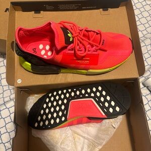 Adidas Kids' Neon Pink and Black Sneakers